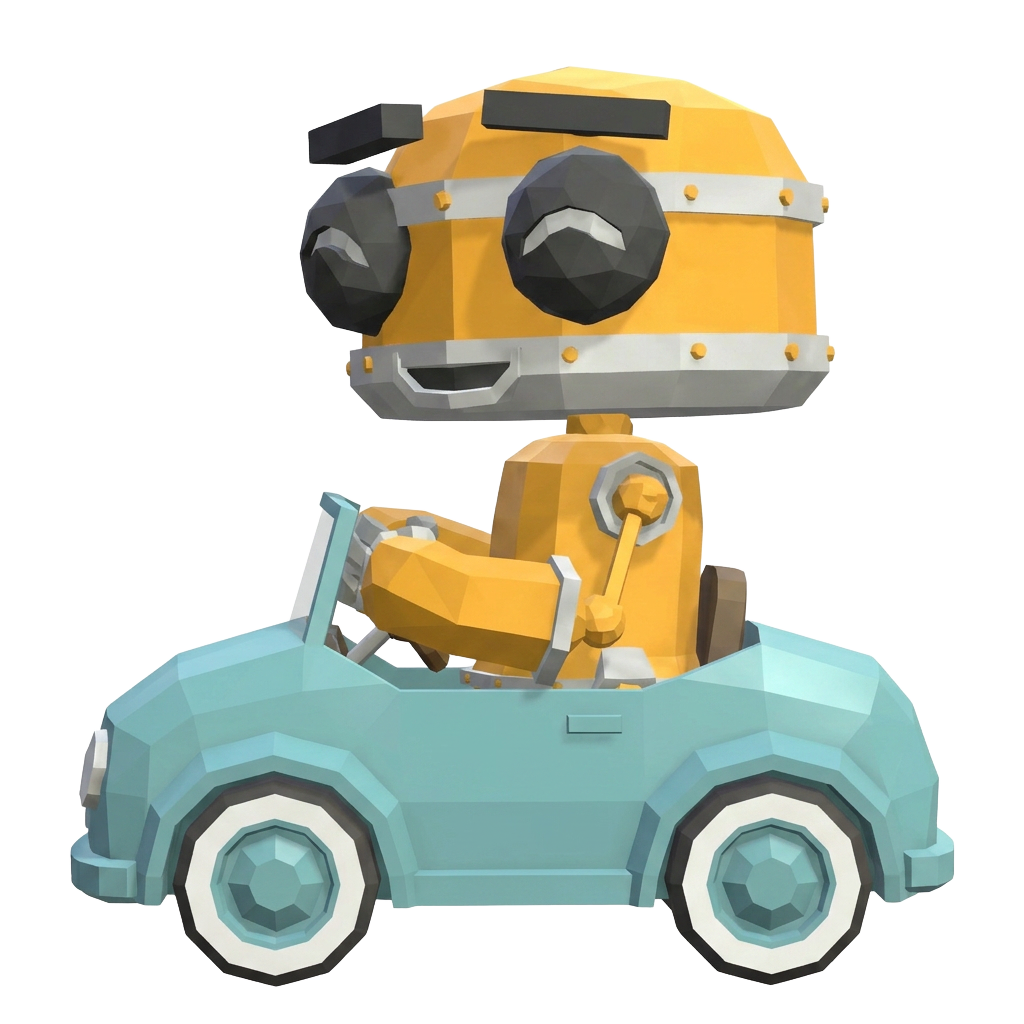 Werkpro6 robot rijdt in een autootje langs